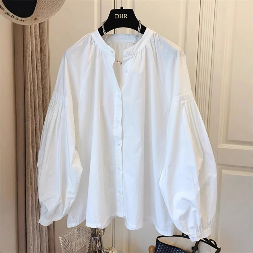 solid long - sleeve blouse New design French - style woman's shirt comfortable Shirt - Zeprah