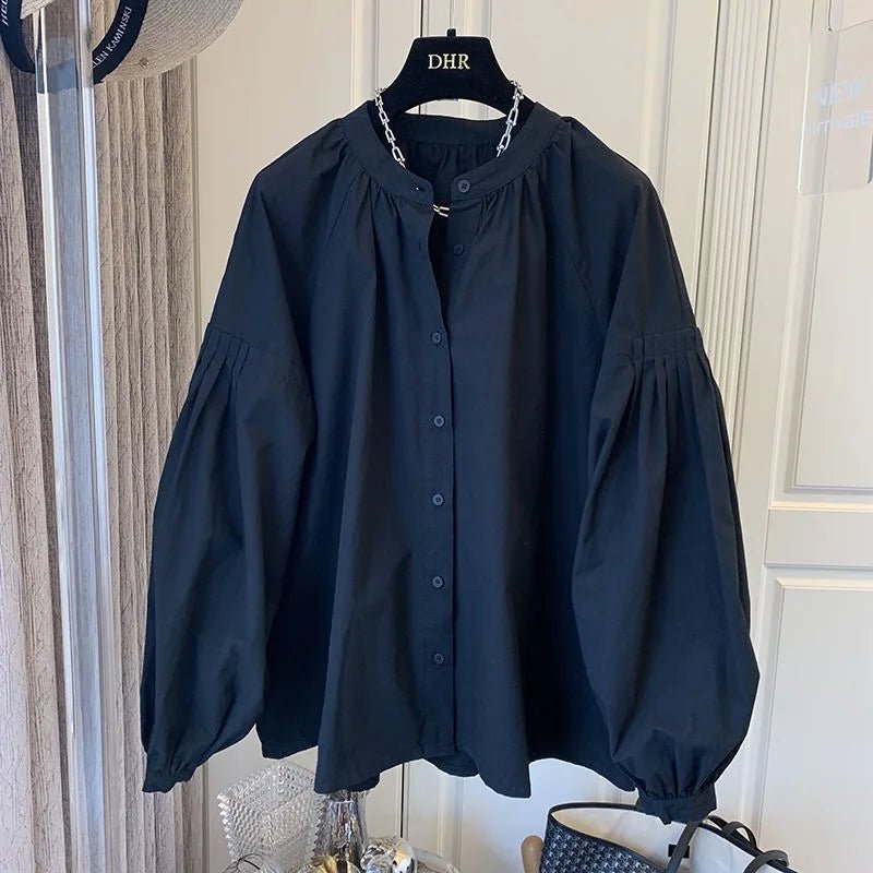 solid long - sleeve blouse New design French - style woman's shirt comfortable Shirt - Zeprah