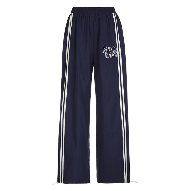 Sporty Casual Cargo Joggers Women Canvas Summer Flat Striped Color Block Mid Elastic Eco - Friendly Windproof Patchwork Custom - Zeprah