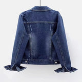 Spring and Autumn Denim Coat Women's Short Simple All - match Jacket Single - breasted Trendy Coat - Zeprah