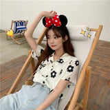 Spring and Summer New Design Women's T-shirts Loose Slimming Tops for Women Chic Floral Short - Sleeved Shirt - Zeprah