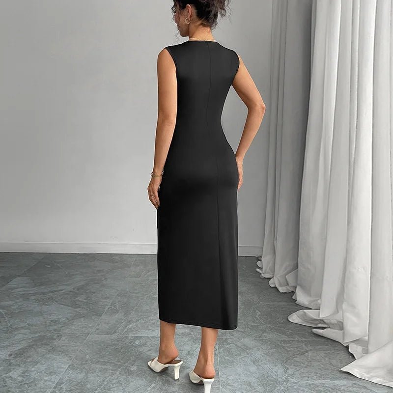 Spring Summer Women's Evening Dress Slim Style Floor - Length Bow Vest Party Dress - Zeprah