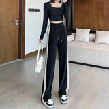 Straight - legged Trousers Casual Sporty Slacks loose Long Pants - Zeprah