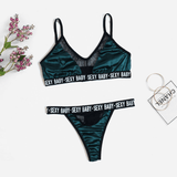 Strappy Lace Bra and Hipster Lingerie Set - Zeprah