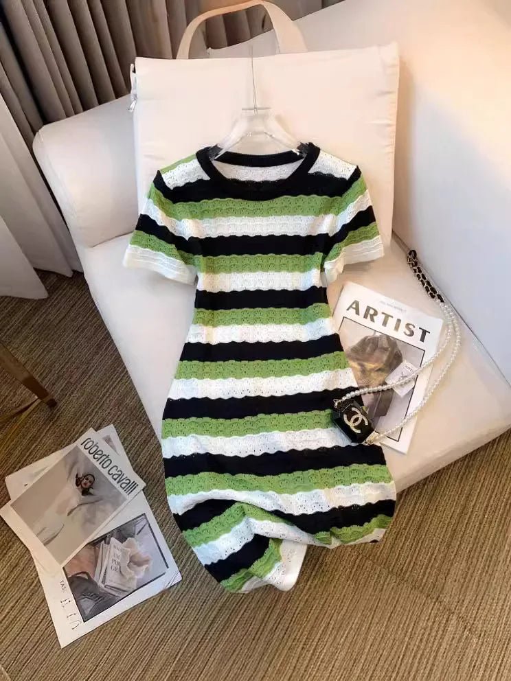 Streak Sweater Dresses Loose - fit Women's Dresses Ice Silk Dress - Zeprah