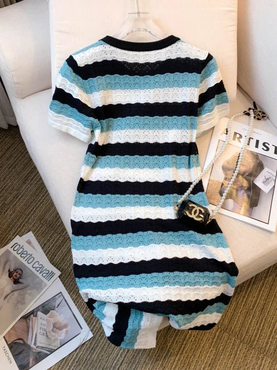 Streak Sweater Dresses Loose - fit Women's Dresses Ice Silk Dress - Zeprah