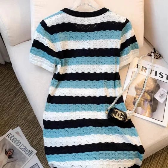 Streak Sweater Dresses Loose - fit Women's Dresses Ice Silk Dress - Zeprah