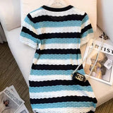 Streak Sweater Dresses Loose - fit Women's Dresses Ice Silk Dress - Zeprah