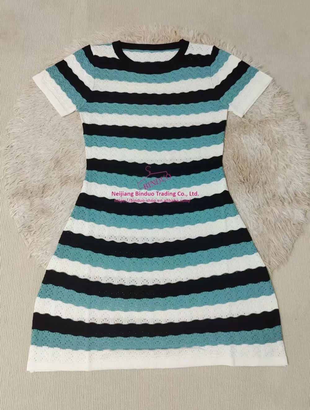 Streak Sweater Dresses Loose - fit Women's Dresses Ice Silk Dress - Zeprah