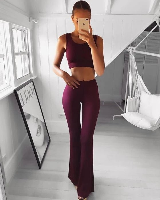 Stretch Flare Trousers Elegant Striped Trousers Trendy Pants - Zeprah