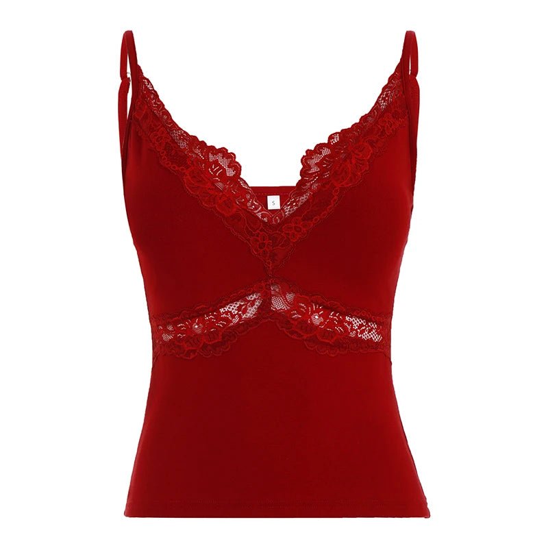 Stretchy Comfort Breathable Eco - Friendly Knit Camisole Top with Lace Trim Solid Color Slim Fit Basic Layering (Copy) - Zeprah