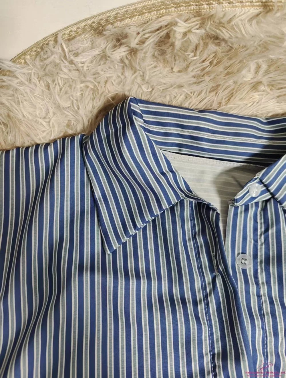 Stripe Chiffon Shirt Casual Tops for Women Loose - fit Short - sleeved Blouse - Zeprah