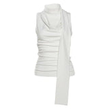 Summer American Spice Girl Sexy Slim - fit Swing Collar Design Sense All - match Strap Vest Women's Sleeveless Top - Zeprah