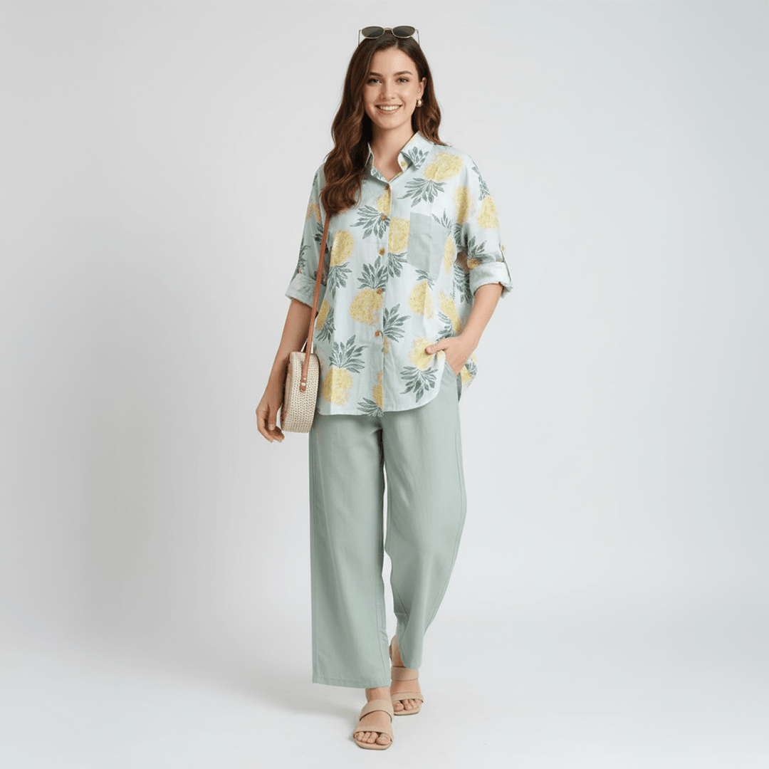 Summer Casual Two - Piece Set – Striped Design - Zeprah