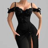 Summer European American Style Sexy Lace Underwear Set One - Shoulder Straps Mesh See - through - Zeprah