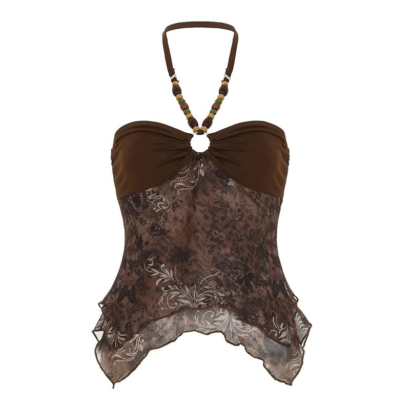 Summer Fashion Hot Women's Retro Style Floral Knitted Short Sleeveless Tank Top - Zeprah