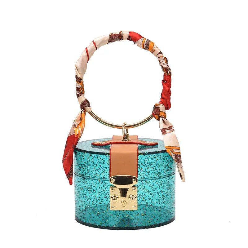 Summer Fashion Transparent Mini Tote Bags Women's Designer Acrylic Handbags with Polyester Lining Jelly Metal Style - Zeprah