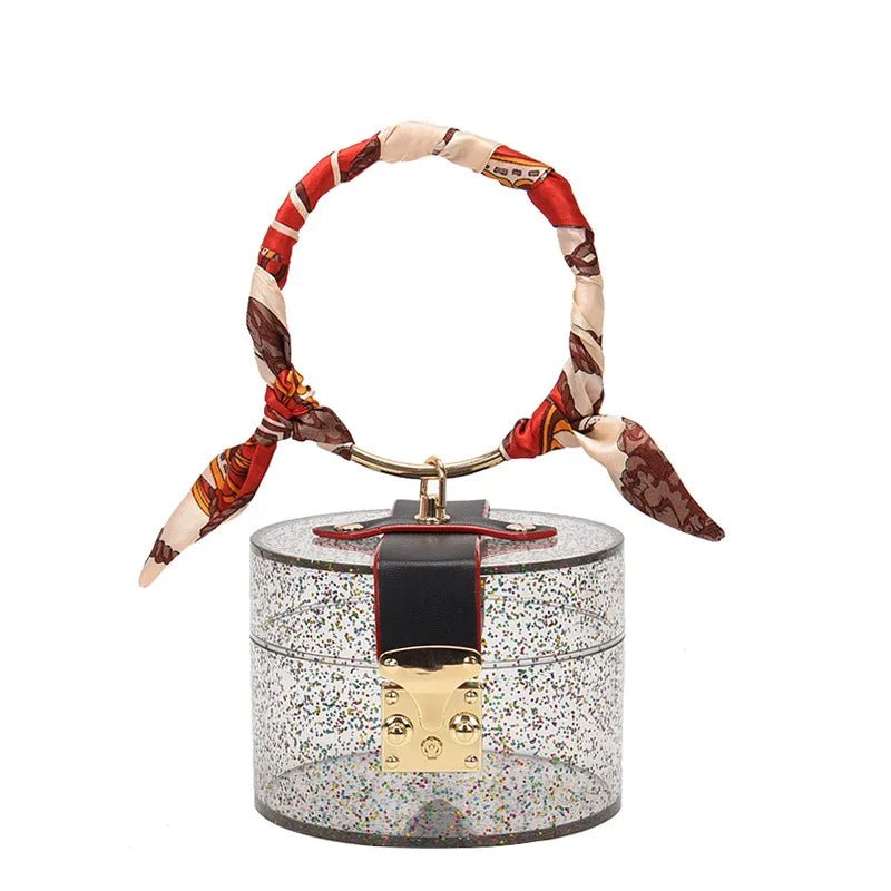 Summer Fashion Transparent Mini Tote Bags Women's Designer Acrylic Handbags with Polyester Lining Jelly Metal Style - Zeprah