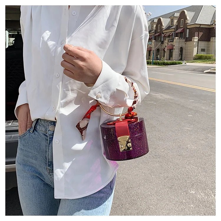 Summer Fashion Transparent Mini Tote Bags Women's Designer Acrylic Handbags with Polyester Lining Jelly Metal Style - Zeprah