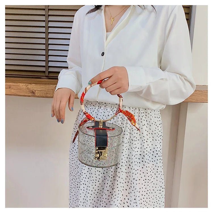 Summer Fashion Transparent Mini Tote Bags Women's Designer Acrylic Handbags with Polyester Lining Jelly Metal Style - Zeprah