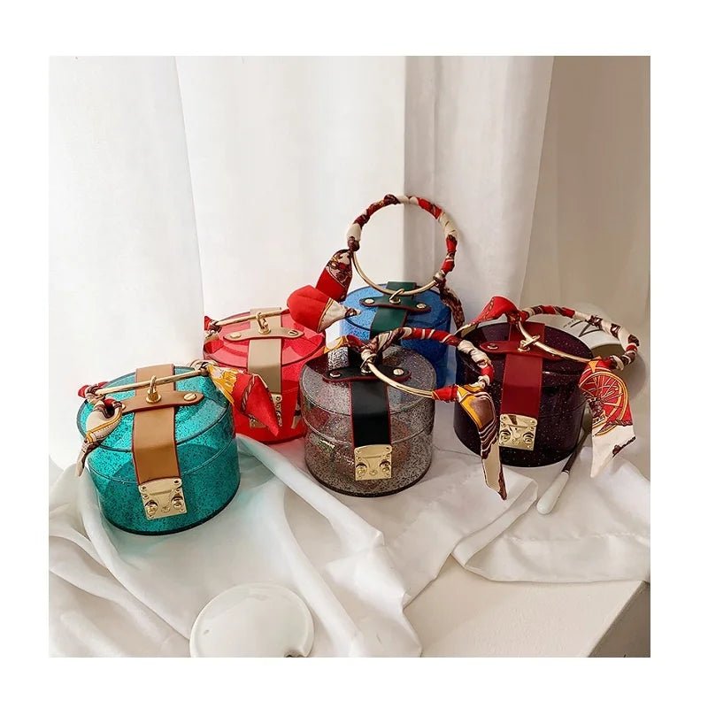 Summer Fashion Transparent Mini Tote Bags Women's Designer Acrylic Handbags with Polyester Lining Jelly Metal Style - Zeprah