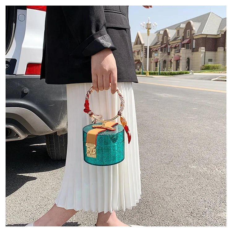 Summer Fashion Transparent Mini Tote Bags Women's Designer Acrylic Handbags with Polyester Lining Jelly Metal Style - Zeprah