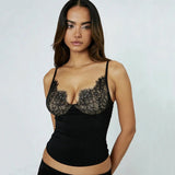 Summer Knitted Lace Camisole with Contoured Bust Sexy Sleeveless Strapless Bandeau Top - Zeprah