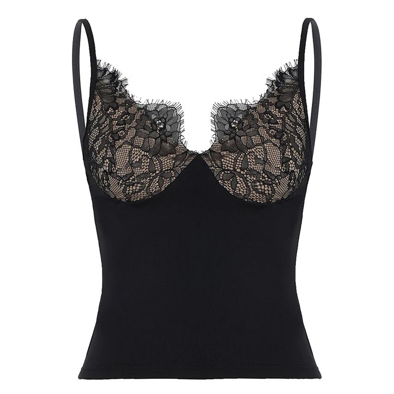 Summer Knitted Lace Camisole with Contoured Bust Sexy Sleeveless Strapless Bandeau Top - Zeprah