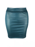 Summer Korean - Style Faux Leather Base Layer Skirt for Women Matte Faux Leather Skirt Faux PU Bodycon Mini - Skirt - Zeprah
