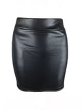 Summer Korean - Style Faux Leather Base Layer Skirt for Women Matte Faux Leather Skirt Faux PU Bodycon Mini - Skirt - Zeprah