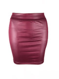Summer Korean - Style Faux Leather Base Layer Skirt for Women Matte Faux Leather Skirt Faux PU Bodycon Mini - Skirt - Zeprah
