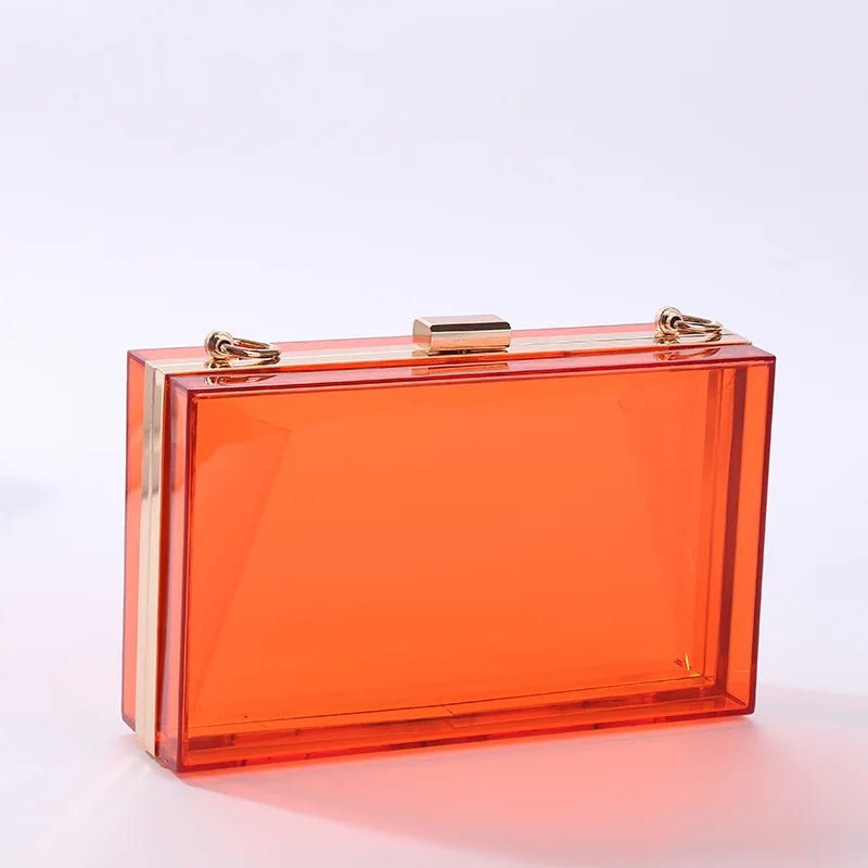 Summer Ladies Transparent Boxed Purse Crossbody Handbag Trendy Women Clear Acrylic Evening Clutch Bag - Zeprah