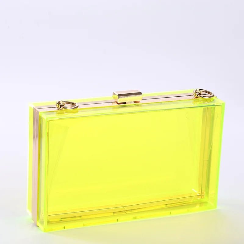 Summer Ladies Transparent Boxed Purse Crossbody Handbag Trendy Women Clear Acrylic Evening Clutch Bag - Zeprah