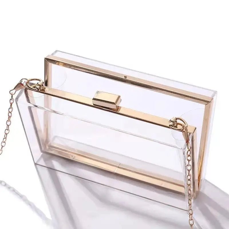 Summer Ladies Transparent Boxed Purse Crossbody Handbag Trendy Women Clear Acrylic Evening Clutch Bag - Zeprah