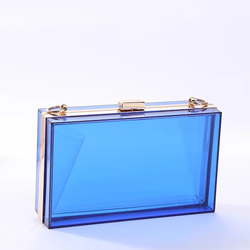 Summer Ladies Transparent Boxed Purse Crossbody Handbag Trendy Women Clear Acrylic Evening Clutch Bag - Zeprah
