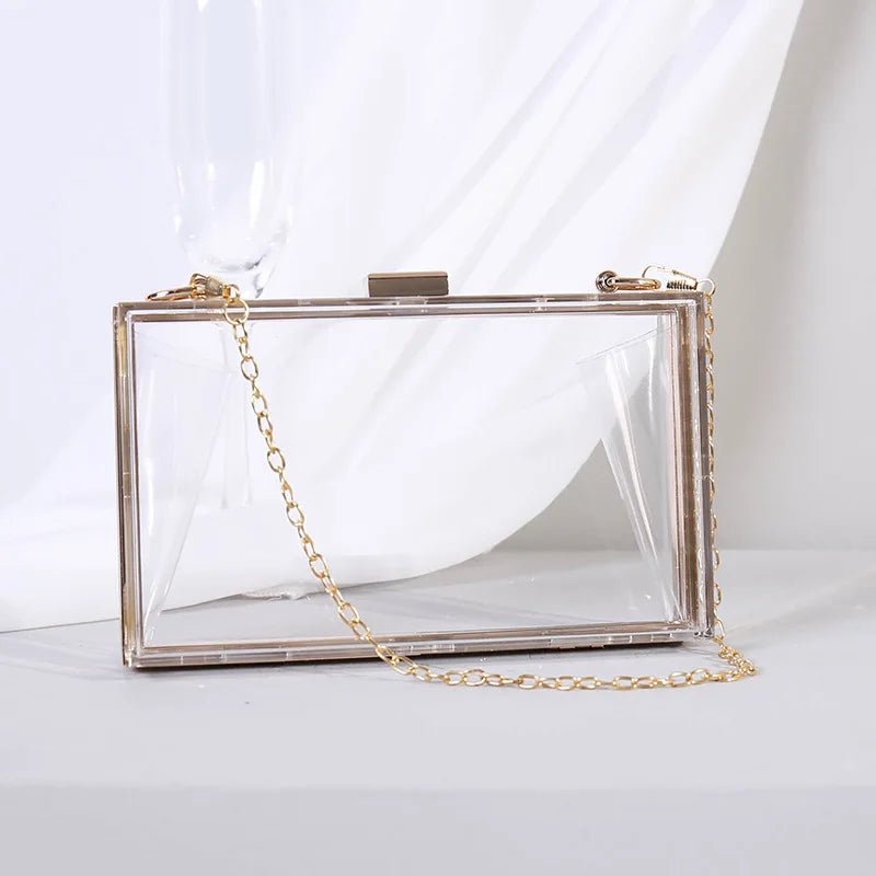 Summer Ladies Transparent Boxed Purse Crossbody Handbag Trendy Women Clear Acrylic Evening Clutch Bag - Zeprah