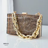 Summer Ladies Transparent Boxed Purse Crossbody Handbag Trendy Women clear Acrylic Evening Clutch Bag - Zeprah