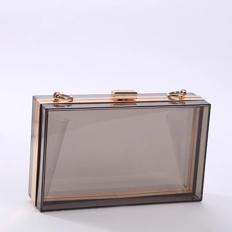 Summer Ladies Transparent Boxed Purse Crossbody Handbag Trendy Women Clear Acrylic Evening Clutch Bag - Zeprah