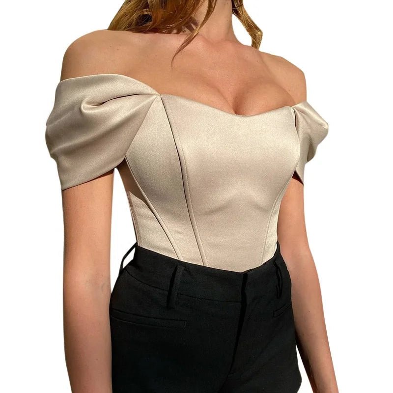 Summer New Arrival Cross - Border Boned Bustier Crop Top for Women Off - shoulder Top - Zeprah