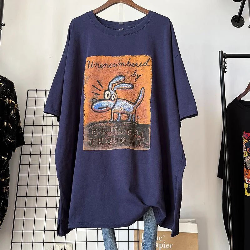 Summer New Design Short - sleeved T-shirt Plus Size Women's Design Versatile T-shirt Contrasting Colors Printed Graphic Tee - Zeprah