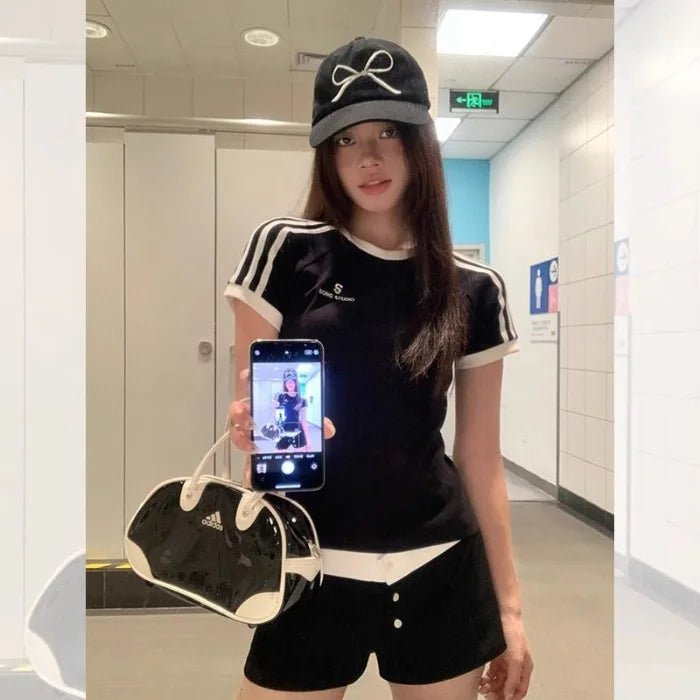 Summer New Distinctive Short - sleeved T-shirt Women's Top Slim - fit Slimming Printed Letter Short - sleeved Top Women's Trendy - Zeprah