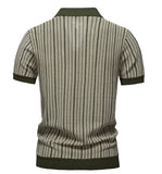 Summer New European and American Men's Short - sleeved Twill Yarn Dyed Striped Fashion Casual for Shirt - Zeprah