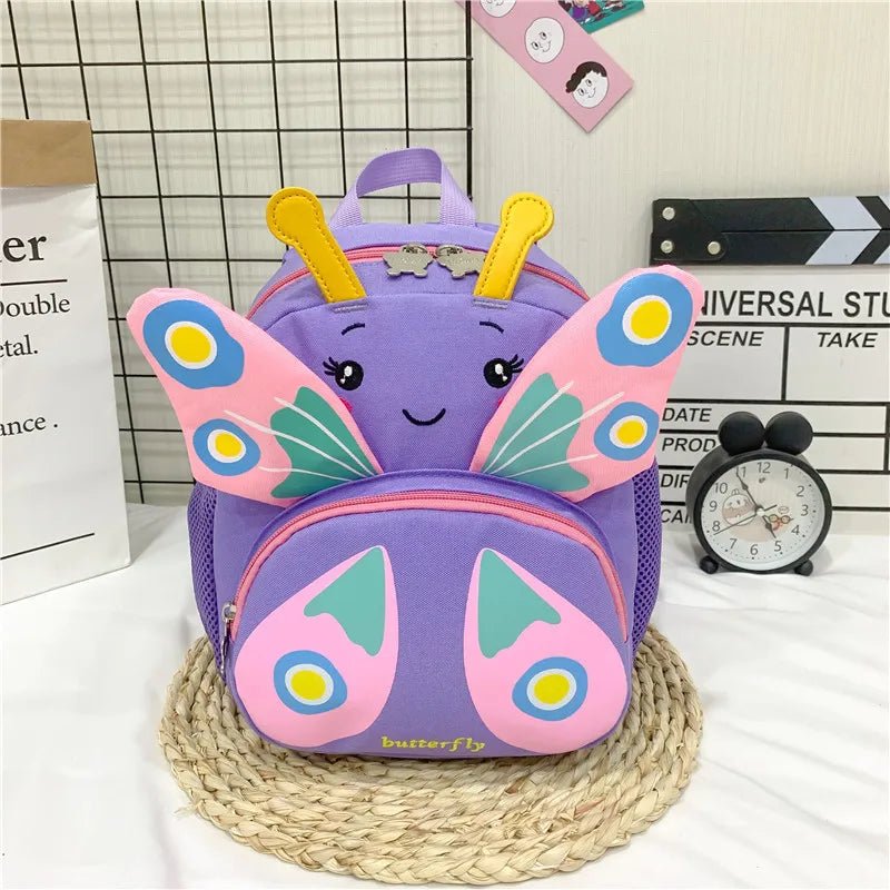 Summer New Fresh Cartoon Butterfly Design Colorful Oxford Material Anti - Lost Children's Backpack Bag - Zeprah