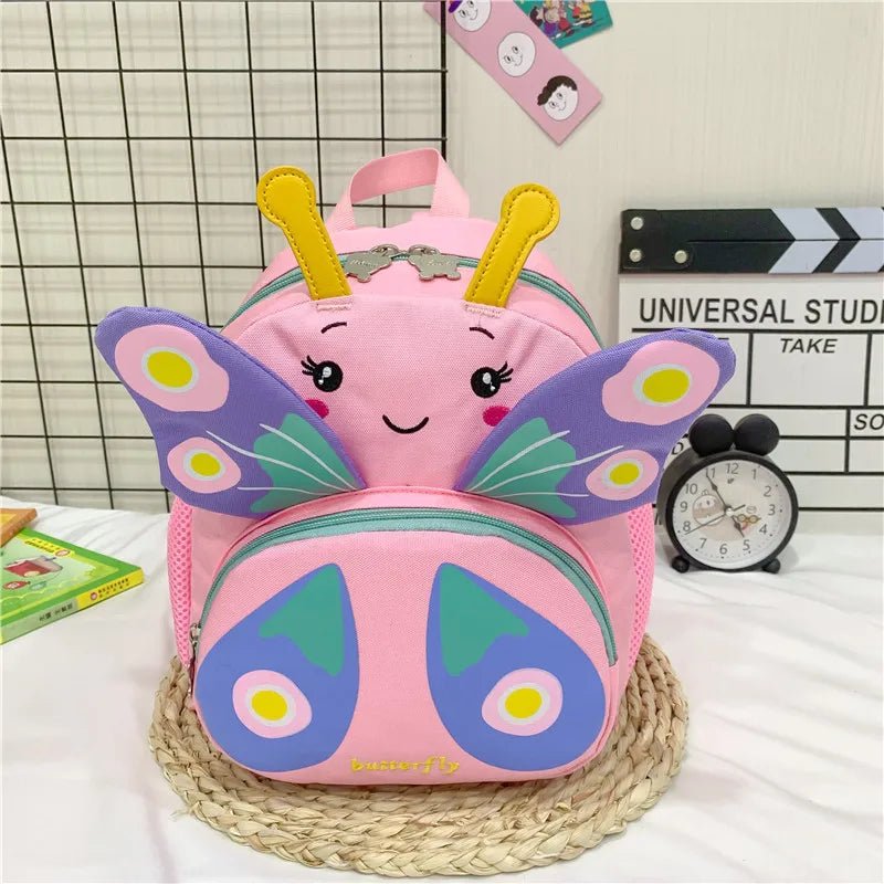 Summer New Fresh Cartoon Butterfly Design Colorful Oxford Material Anti - Lost Children's Backpack Bag - Zeprah