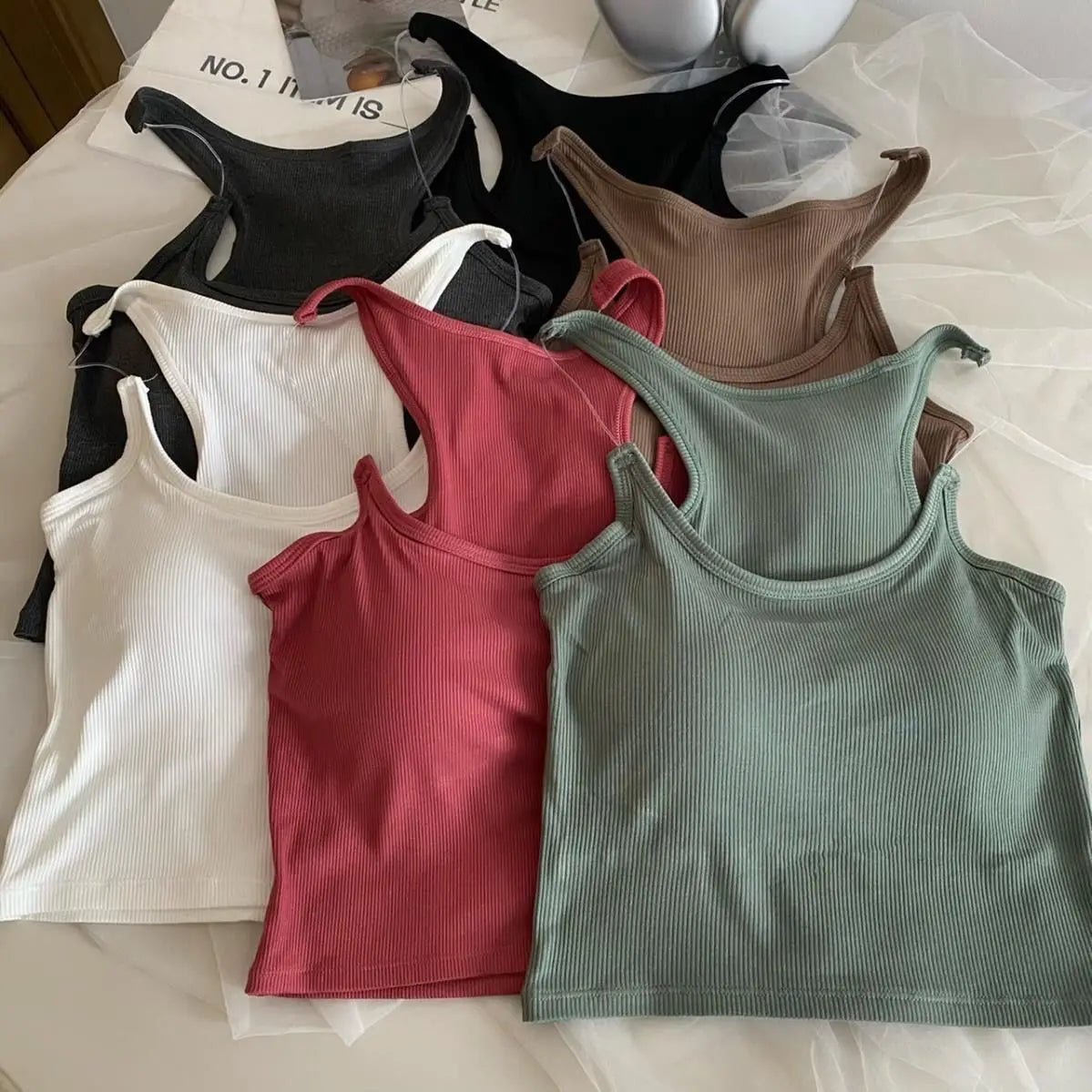 Summer Sexy Daily Outfit Sleeveless Chest Top Transparent Shoulder Strap Seamless Vest Casual Vest Crop Top for Women - Zeprah