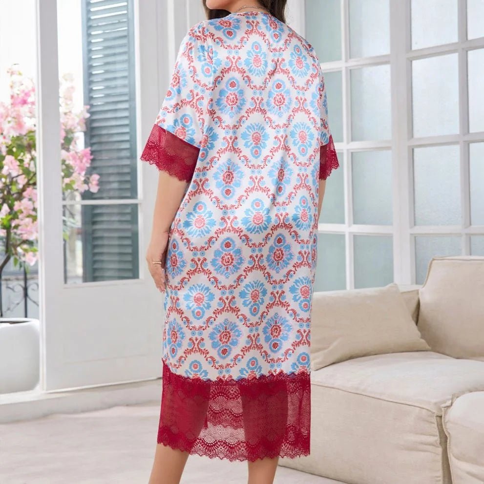 Summer Thin Home Apparel Ice Silk Nightdress for Women Long Style Ladies' Fat - Zeprah