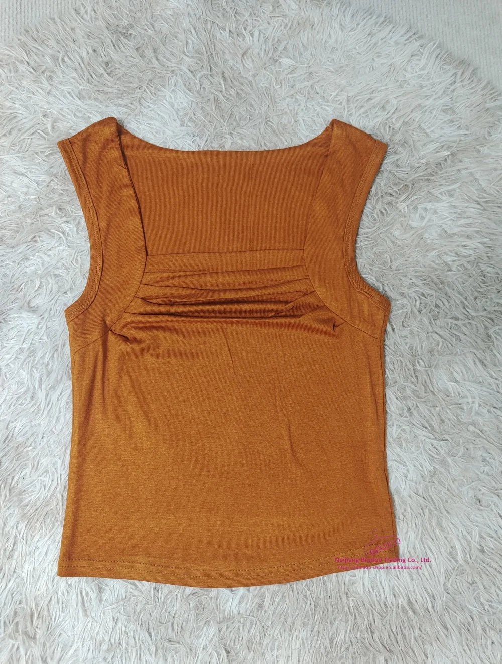 Summer Women Tank Top Square - cut Collar Ruched Halter Top Solid Tank Top - Zeprah