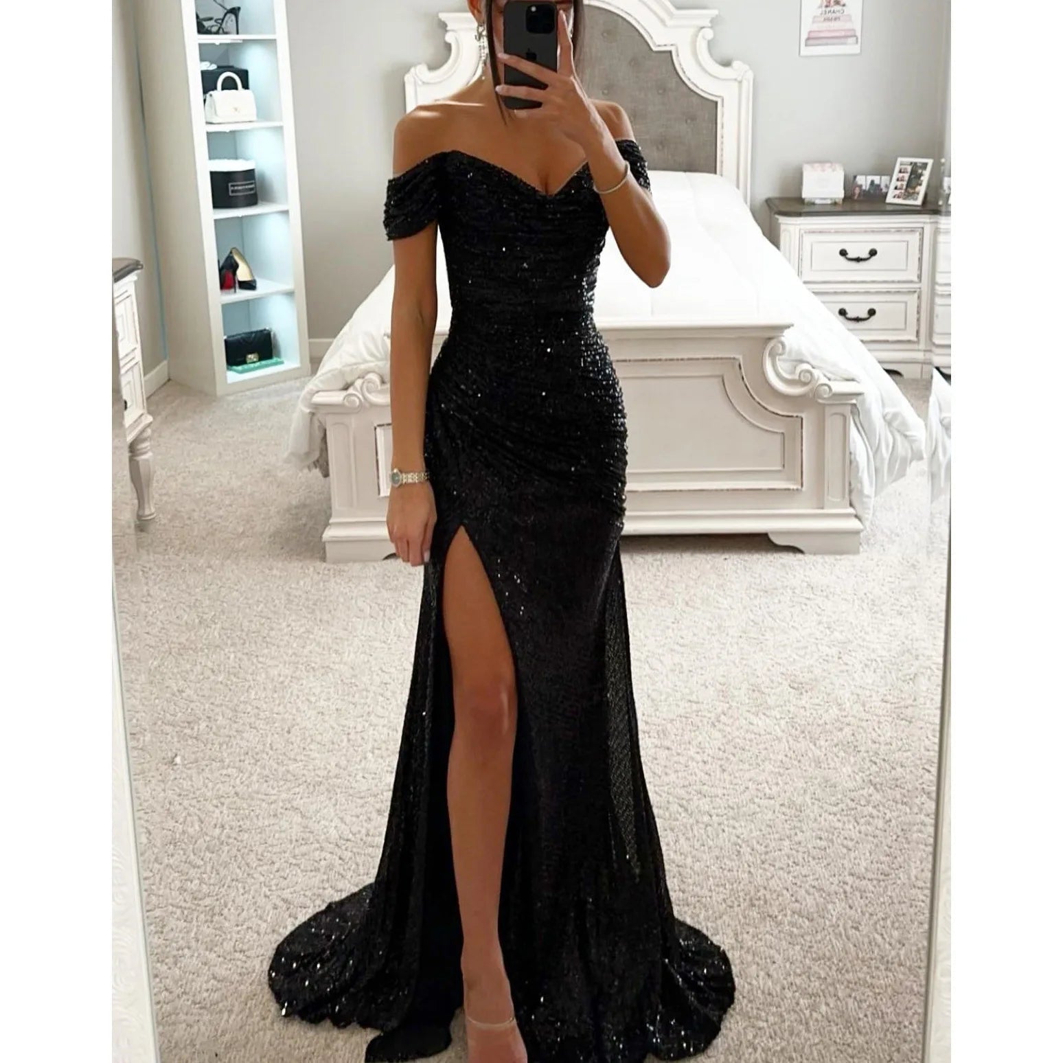 Summer Women's Sexy Sequined Ball Gown Mermaid Sequined Evening Party Dress - Zeprah