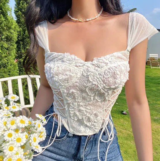 Suspender Sexy Lace Tube Top Women Sweet Spice Crop Top Women's Camisoles - Zeprah