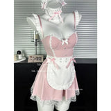 Sweetheart Sexy Pajamas Maid with Chest Pad Pure Superior Sling Nightgown - Zeprah